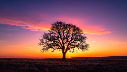 FlyPro Firefly Single Bare Tree Silhouette Against a Bruised Twilight Sky with Stark Skeletal Branches Professional Cam