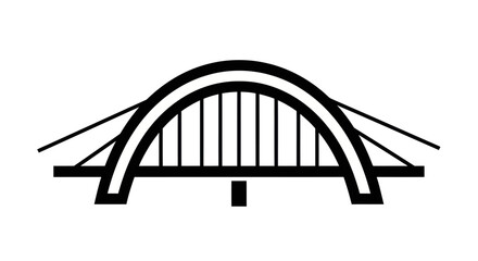 Obraz premium Modern bridge silhouette icon design