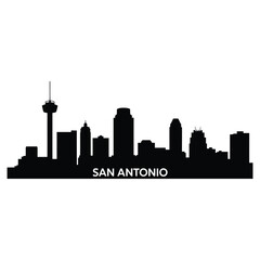 Obraz premium San Antonio skyline silhouette with the Tower of the Americas visible