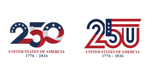 USA 250 Years Independence Day Celebration 2026 Patriotic Design