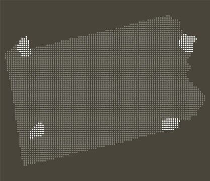 Pennsylvania State Grey and White Dotted Map on Brown
