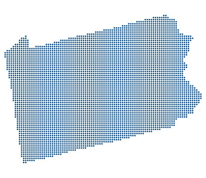 Pennsylvania Blue Dotted Map
