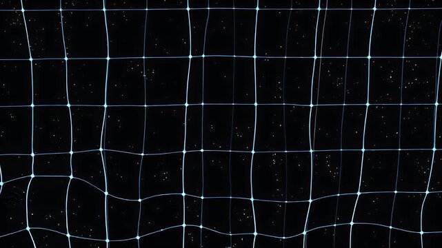 A grid of light lines and sparkling dots against a dark gradient backdrop