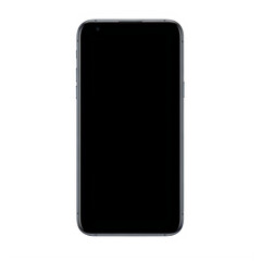 Naklejka premium Modern smartphone with black screen and sleek design isolated on transparent background
