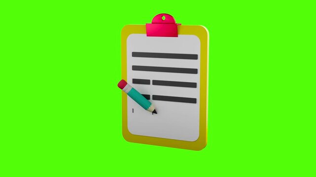Clipboard Checklist: A vibrant, artistic depiction of a clipboard adorned with a checklist and a pencil, set against a lively green backdrop, creating a symbol of organization and task management.