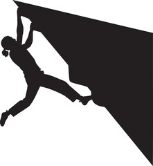 Man Rock Climbing Silhouette Graphic Illustration.
