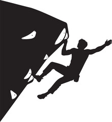 Man Rock Climbing Silhouette Illustration.