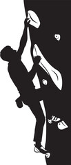 Silhouette of Man Rock Climbing Indoors.