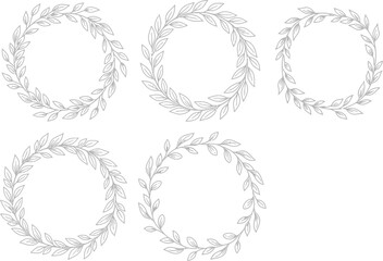 Obraz premium Laurel wreath vector set