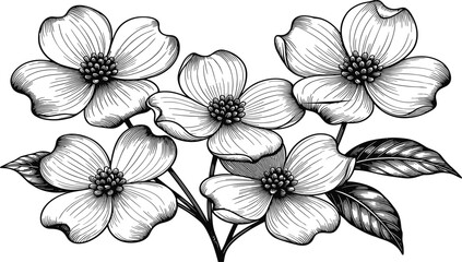 Black silhouette of evergreen pine trees in a row, coniferous forest landscape nature scene, cad drawing flat vector illustration on white background, design © Ringkon