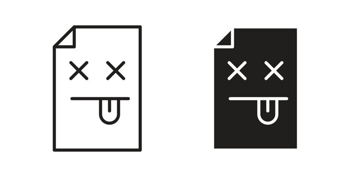 Broken Image icon vector pack. Thin linear and black flat style.