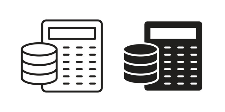 Budget icon vector pack. Thin linear and black flat style.