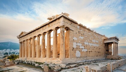 Fototapeta premium colonnade of the facade of the ancient greek acropolis of athens
