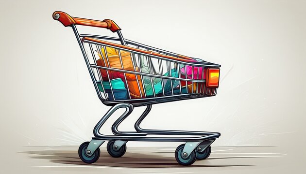 shopping cart trolly isolated on white background