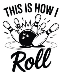 Bowling strike success celebration vector illustration flat design