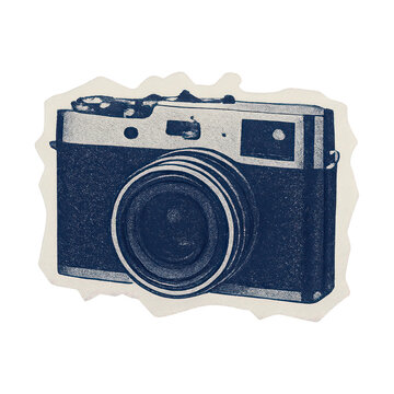 PNG Vintage camera illustration sticker