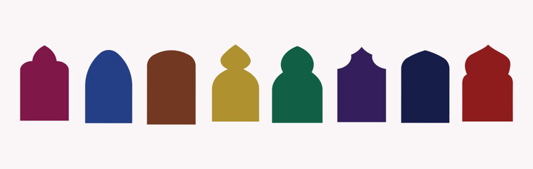 Set of islamic shape illustration design.