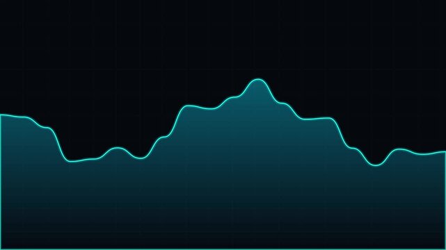 High-tech financial wave chart with glowing edges