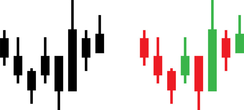Candlestick charts showing market trends and financial analysis