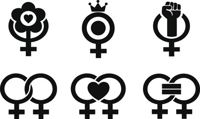 Variations of the venus symbol for women and lgbtq rights © Rengki