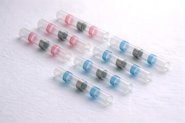 Assorted Heat Shrink Wire Splice Connectors on Light Background