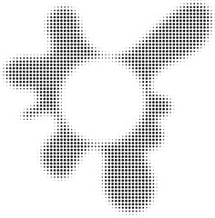 Halftone sound equalizer icons with lines dots circular sound wave frames abstract music audio beat symbols vector illustration