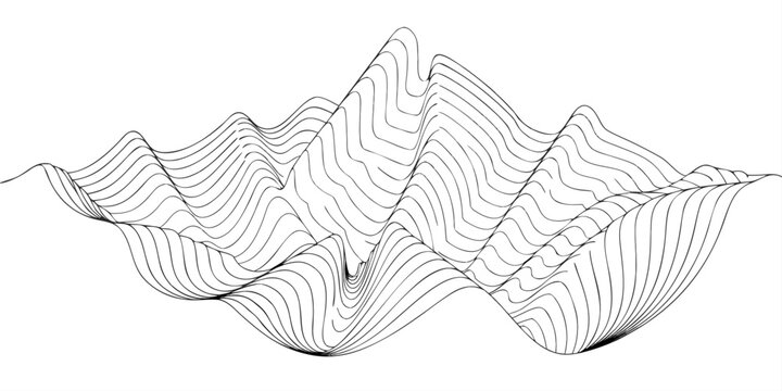 3D Surface Plot Visualization: Contour Map of Peaks and Valleys for Mathematical & Engineering Analysis