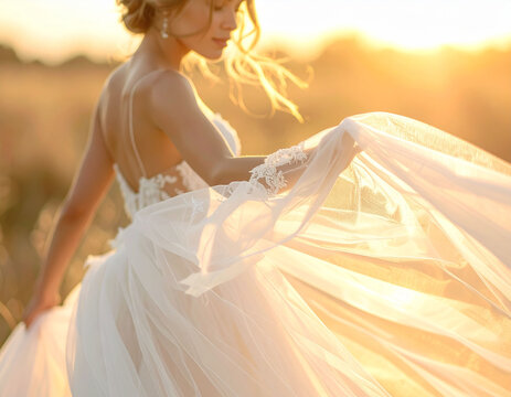 Panna młoda w sukni ślubnej - sesja zdjęciowa