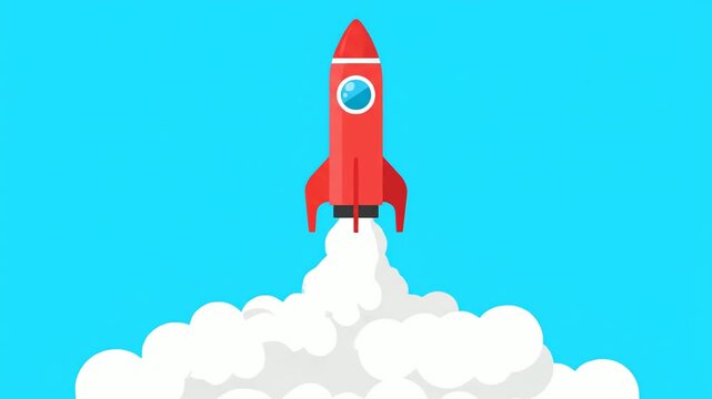 Red Rocket Launching Upwards.