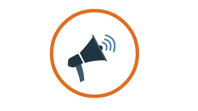 Stock animation video of the concept of discount, promotion, mic, megaphone