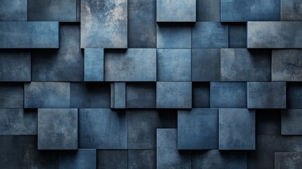 Dark geometric blocks with a textured surface form a modern minimalist pattern, suitable for backgrounds on technology company websites or design portfolios.