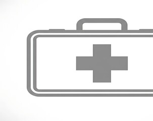Fototapeta premium First aid kit bag symbol for emergency medical assistance