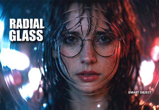 Radial Lens Glass Distortion Effect Mockup