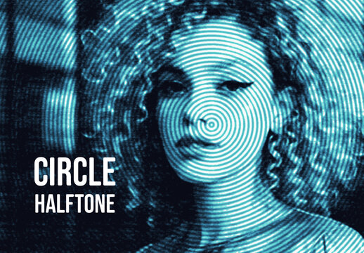 Radial Circle Halftone Effect Mockup
