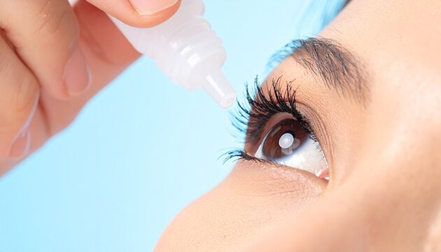 Eye drops being dropped in Eye - Eye strain medicine - Artificial Tears - Eye Strain - Pink Eye, Conjunctivitis, Glaucoma, Dry Eyes, Syndrome, Uveitis, Corneal Ulcer, Allergy, Hay fever, Itchy Eyes