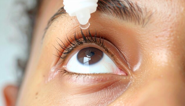 Eye drops being dropped in Eye - Eye strain medicine - Artificial Tears - Eye Strain - Pink Eye, Conjunctivitis, Glaucoma, Dry Eyes, Syndrome, Uveitis, Corneal Ulcer, Allergy, Hay fever, Itchy Eyes