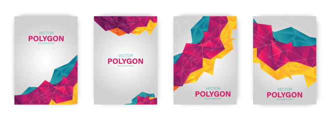 Vector flyer, purple brochure abstract design 2 sides, background, cover. Modern crystal, geometric, faceted. stock illustration © shwetha