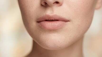 Fototapeta premium Close up of a womans natural lips with subtle makeup.