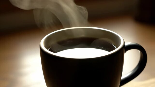Warmth in a Cup: A close-up shot captures a steaming cup of coffee. The dark, rich brew in a sleek mug hints at a moment of comfort and energy.