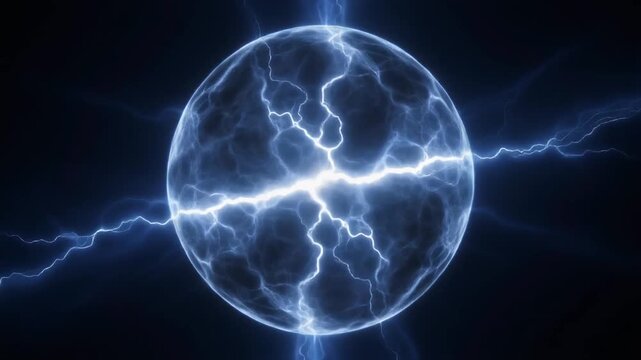 Electric blue lightning ball with vibrant energy