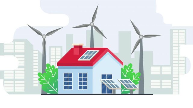 Stock animation video of a green energy concept