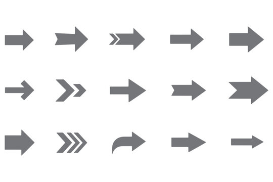 A collection of various arrow icons on a white background