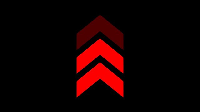 Upward red arrow animation symbolizing growth, success, and progress. Perfect for business, finance, technology presentations, and modern digital motion backgrounds.