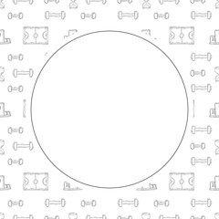 Hand drawn sport circle frame background