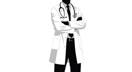 Fototapeta premium Professional Doctor Standing Confidently with Arms Crossed.