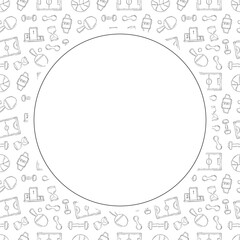 Hand drawn sport circle frame background