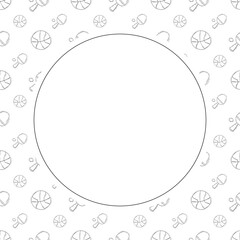 Hand drawn sport circle frame background