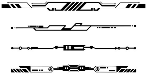 Cyber tech screen frame PNG isolated on transparent background