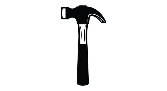 Black silhouette of a claw hammer tool.