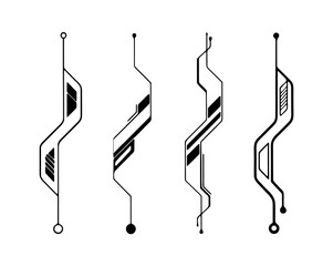 Minimal tech link pattern PNG isolated on transparent background for clean UI